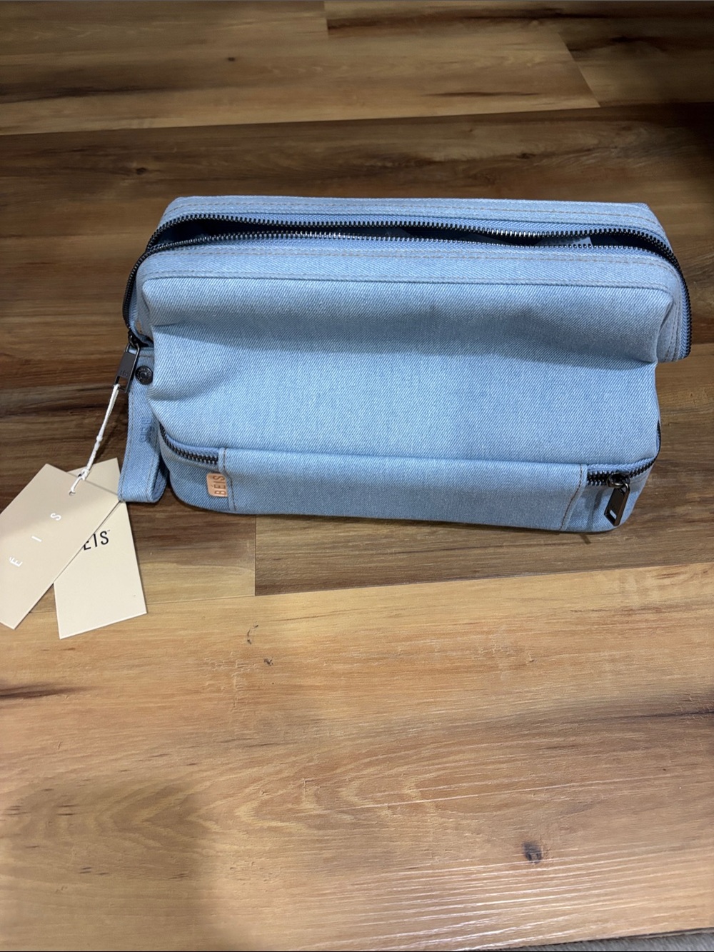 Beis the droop kit denim Blue Canvas Travel Toiletry Bag